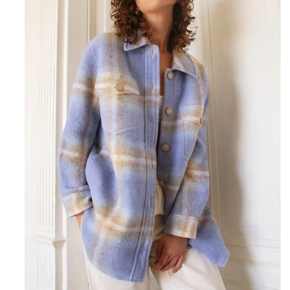 Aritzia Jackets & Blazers - Like new! Aritzia Wilford Free Ganna Shirt Jacket Zen Blue